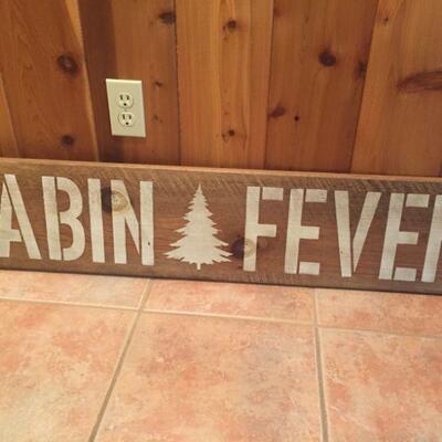 25% OFF LISTED PRICE!  "Cabin Fever" Rustic Wood Sign - Hand Made by Seven Anchor Design, New England USA