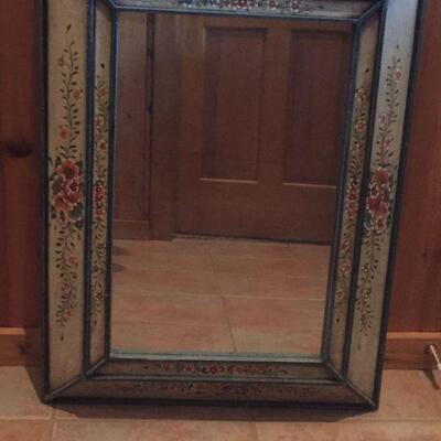 25% OFF LISTED PRICE! Hand Painted Wood Frame Mirror