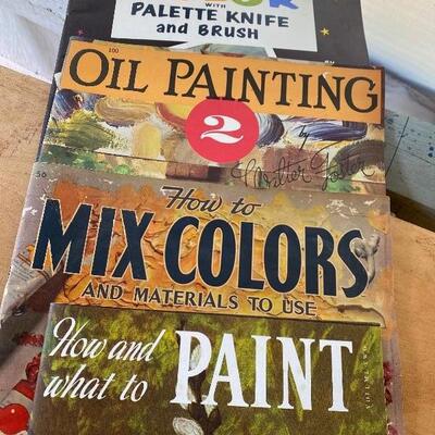 Artist paint with box and how too books