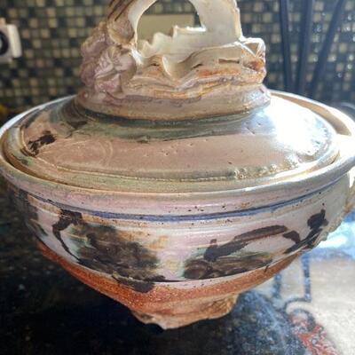 Exceptional art pottery lidded tureen vessel 