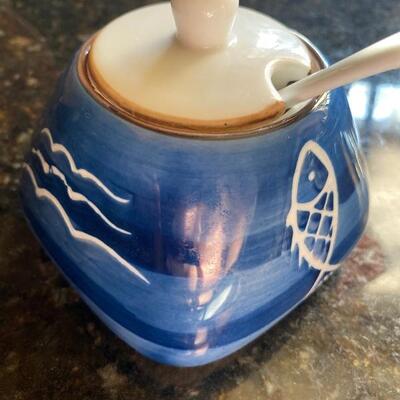 Ceramic art mustard pot 