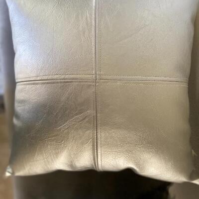 Leather silver pillow 