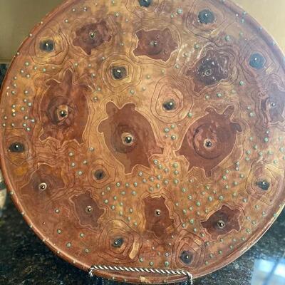 Large handmade pottery platter 