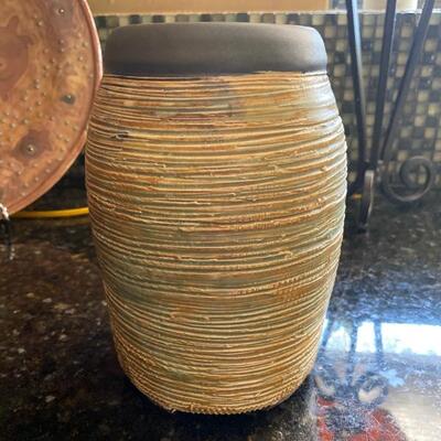 Textured pottery jar