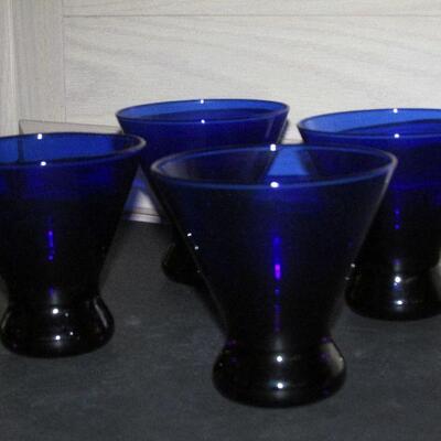 Lot 65- Depression Glass Stemless Martini Glasses