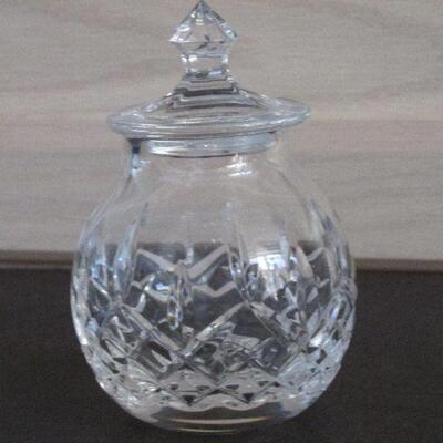 Lot 66- Waterford Lismore Honey Pot with Lid