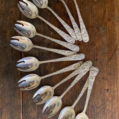 Reed and Sons sterling silver dessert spoons set of 12