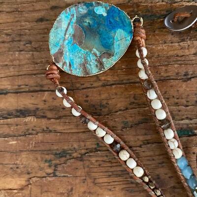 Polished Agate long necklace