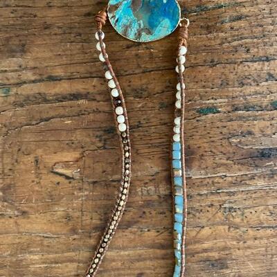 Polished Agate long necklace