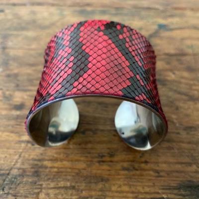 Red snakeskin cuff