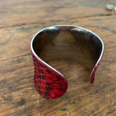 Red snakeskin cuff