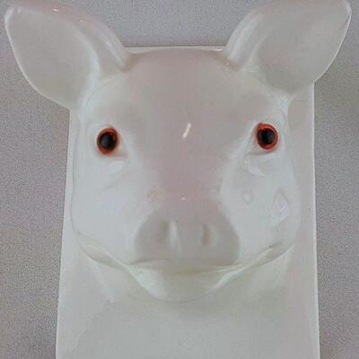 Ceramic Pig Towel/Hat Holder