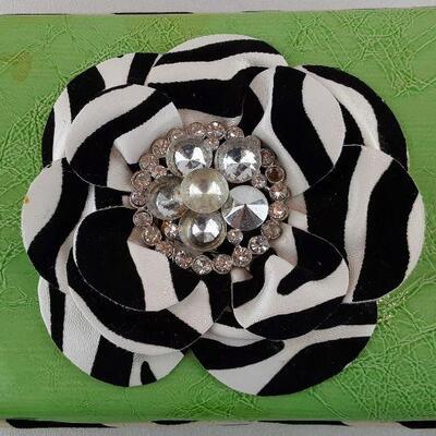 Zebra Flower Clutch