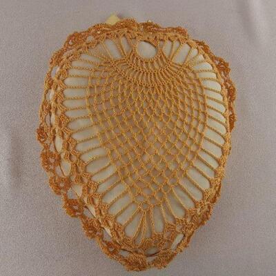 Vintage Crocheted Heart Pillow
