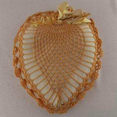 Vintage Crocheted Heart Pillow