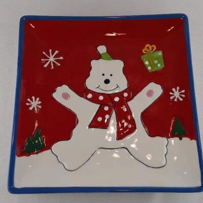 Christmas Bear Ceramic Platter