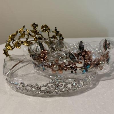 LOT 307. GROUP OF 4 COSTUME TIARAS FIT FOR A QUEEN!