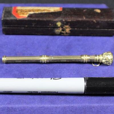 LOT#4LR: 19th Century Retractable (Believed to be 10K Gold Filled) Pen with Original Case