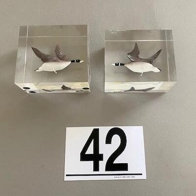 LOT#42U: Canadian Geese in Acrylic Bookends