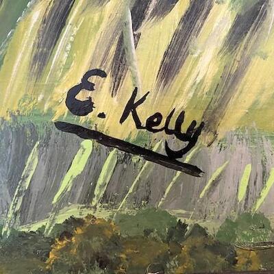 LOT#74D: Signed E Kelly Oil on Board