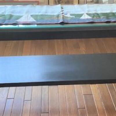 LOT#94D: Believed to be Slate top with runner & glass