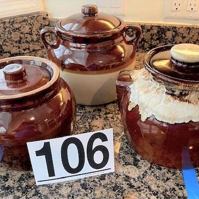 LOT#106K: Assorted Bean Pots
