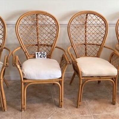 LOT#126K: Rattan Windsor Style Chairs