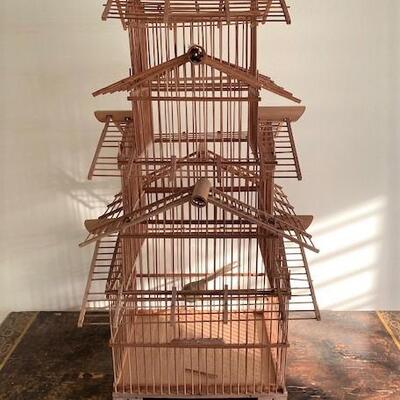 LOT#136B1: Wooden Birdcage
