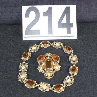 LOT#214LR: Antique Costume Jewelry Set