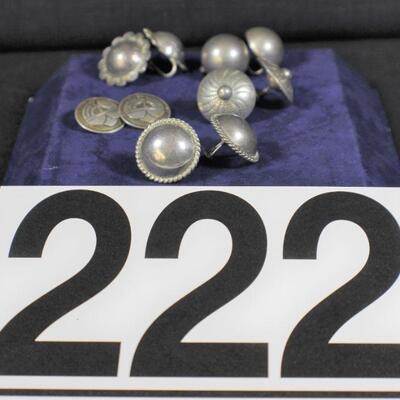 LOT#222LR: 5 Pairs of Marked Silver Earrings