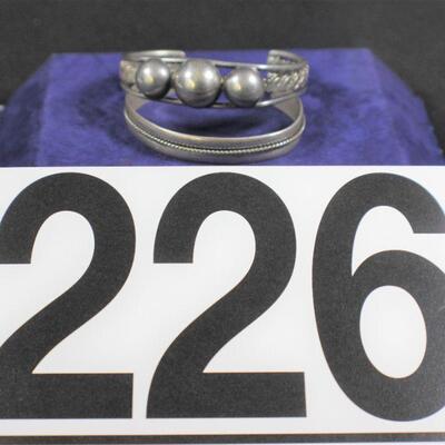 LOT#226LR: Two Sterling Silver Bracelets