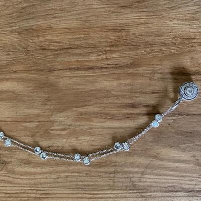 Diamond white gold station necklace