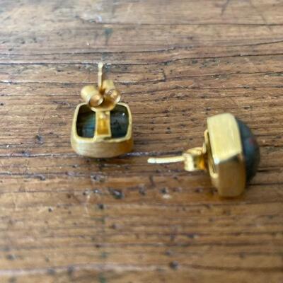 David Yurman 925 faceted stone stud earrings