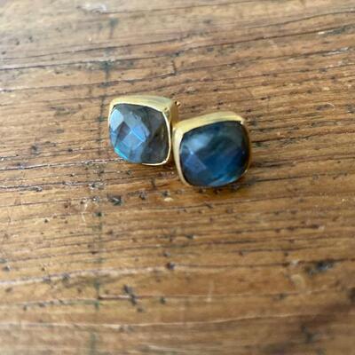 David Yurman 925 faceted stone stud earrings