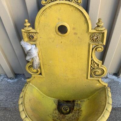 LOT 28 PAINTED CAST METAL WALL FONT 