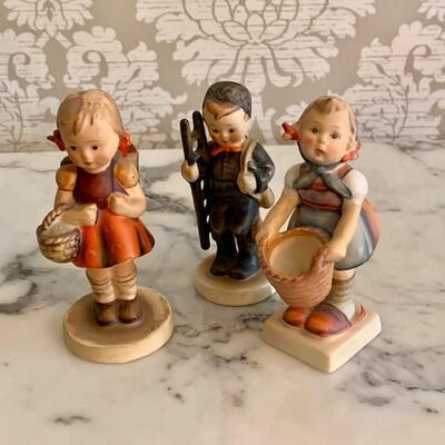 LOT 77 3 Hummel Figurines Germany Full Bee Mark 1950s