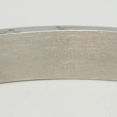 JCM Stainless Steel Rhinestone Hinged Bracelet
