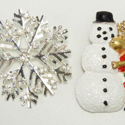 Two Vintage Christmas Brooches