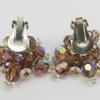 Vintage Crystal Bead Necklace, Bracelet and Earring Set