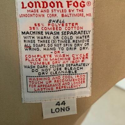 LOT 89 Mens London Fog Trench Rain Coat 44 Long