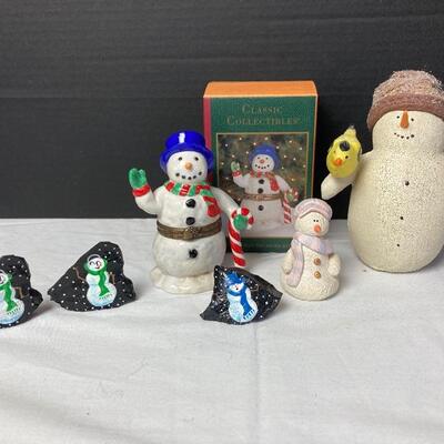 Lot #138 Crackled Canvas Snowman By Natalie Silitch Hand Painted Coal M. Dlasso