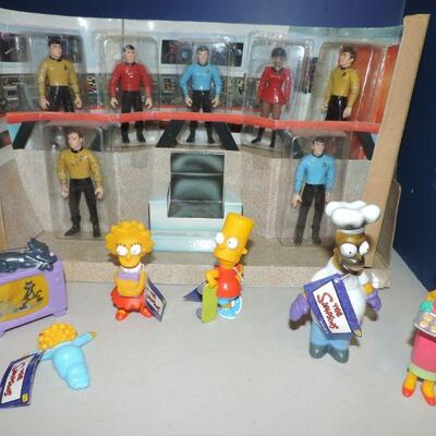 VINTAGE STARTREK AND SIMPSONS FIGURES 
