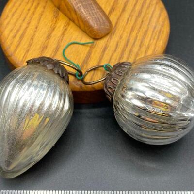 Pair of Small Mercury Glass Ornaments