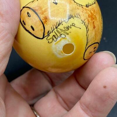 Pair of Bear Themed Hand Painted Egg Ornaments