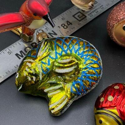 Vintage Lot of Glass Animal Christmas Ornaments