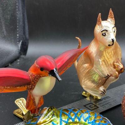 Vintage Lot of Glass Animal Christmas Ornaments