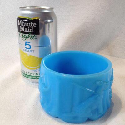 Scotty Dog Blue Milk Glass Jar