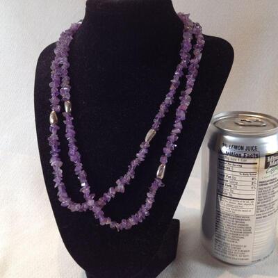 Amethyst and Sterling Bead Necklace