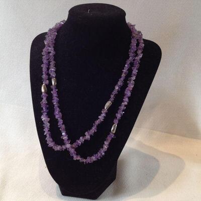 Amethyst and Sterling Bead Necklace