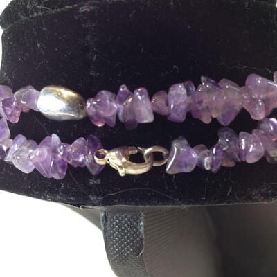 Amethyst and Sterling Bead Necklace